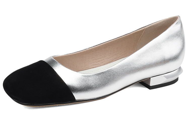 (W) Luiza Barcelos Round Toe Patchwork Ballet Flats 'Silver' 圖 3