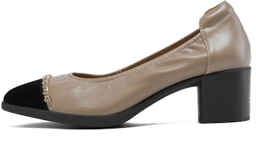(Women) Luiza Barcelos Round Toe Slip-On Chunky Heel 'Grey Black' X901981 (Women) Luiza Barcelos Round Toe Slip-On Chunky Heel 'Grey Black' X901981