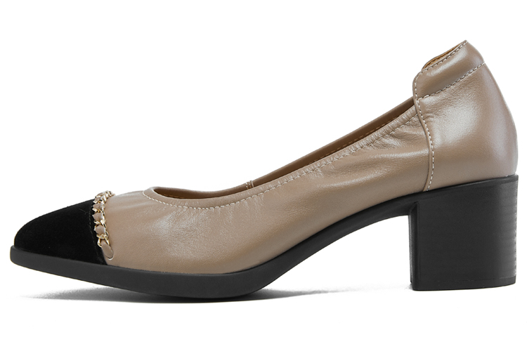 (Women) Luiza Barcelos Round Toe Slip-On Chunky Heel 'Grey Black' X901981