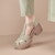 (W) Luiza Barcelos Kasut Tumit Blok Anyaman Berbuckle 'Apricot'. X901312