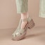 Details for (W) Luiza Barcelos Kasut Tumit Blok Anyaman Berbuckle 'Apricot'. X901312