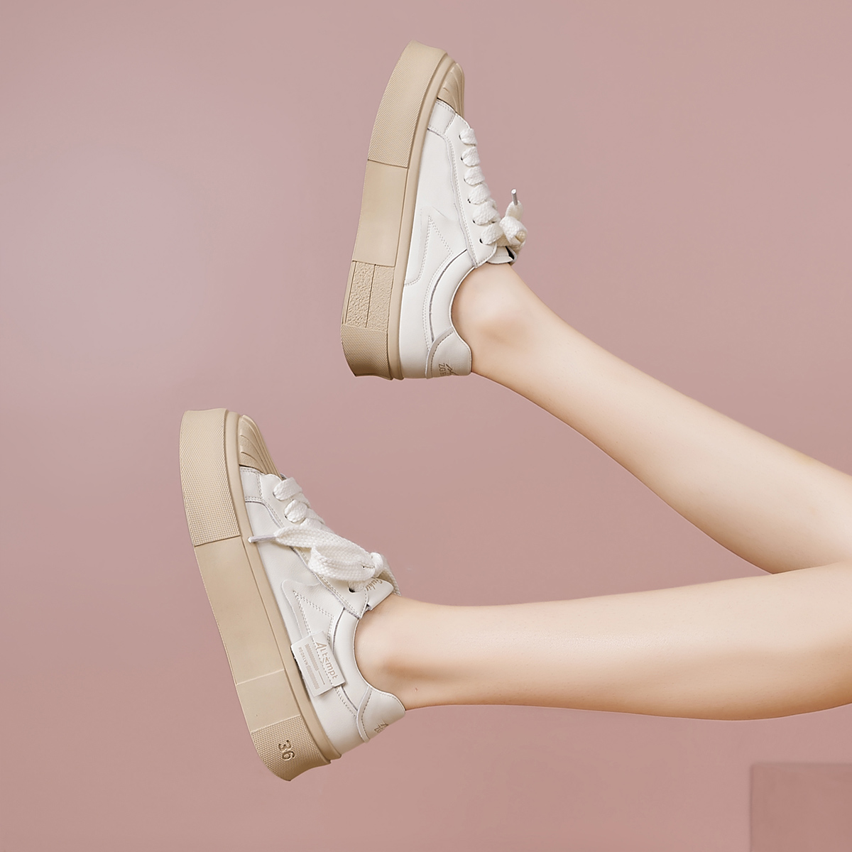 Order (W) ルイザ・バルセロス 厚底シェルレースアップスニーカー (ベージュブラウン) XWP1SK0972