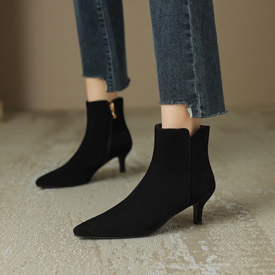 (W) Luiza Barcelos 黑色绒面短靴 X902149 3