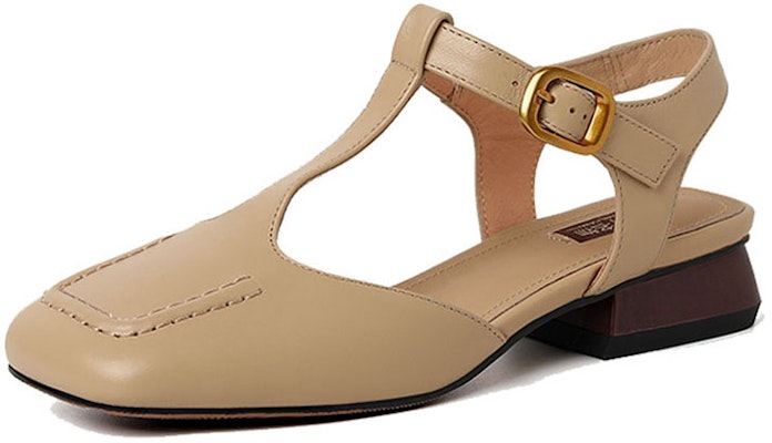 (Women) Luiza Barcelos Square-Toe Buckle Block Heel 'Apricot' X901082 Lookbook (Women) Luiza Barcelos Square-Toe Buckle Block Heel 'Apricot' X901082