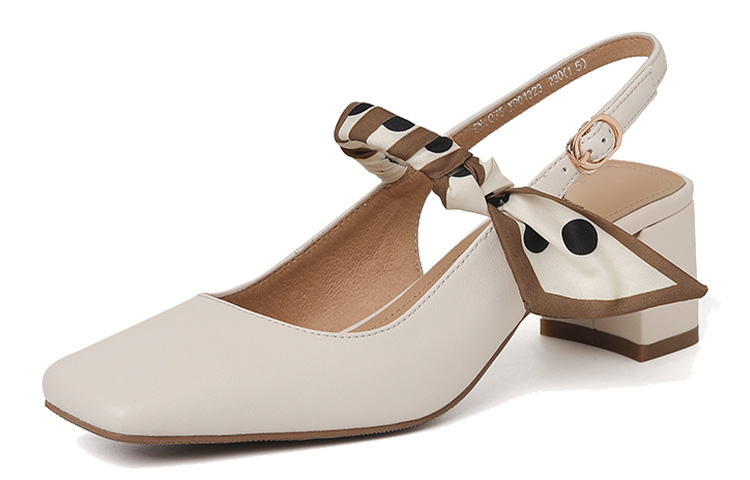 (Women) Luiza Barcelos Square Toe 'Beige Chunky Heel' X901323