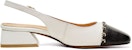 (W) Luiza Barcelos Tumit Blok Hujung Petak 'Beige Hitam' X901079