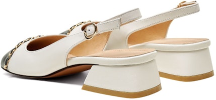 (W) Luiza Barcelos Tacón Cuadrado Punta Cuadrada 'Beige Negro' X901079 Shop (W) Luiza Barcelos Tacón Cuadrado Punta Cuadrada 'Beige Negro' X901079