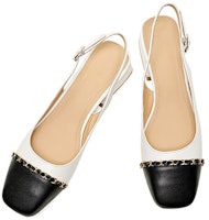 (W) Luiza Barcelos Tacón Cuadrado Punta Cuadrada 'Beige Negro' X901079 Purchase (W) Luiza Barcelos Tacón Cuadrado Punta Cuadrada 'Beige Negro' X901079