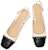 (W) Luiza Barcelos Tumit Blok Hujung Petak 'Beige Hitam' X901079