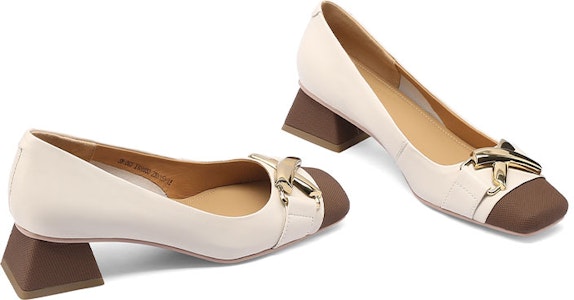 (W) (女性用) ルイザ バルセロス スクエアトゥ ブロックヒール 'ベージュバックル' X900832 X900832 Purchase (W) (女性用) ルイザ バルセロス スクエアトゥ ブロックヒール 'ベージュバックル' X900832 X900832