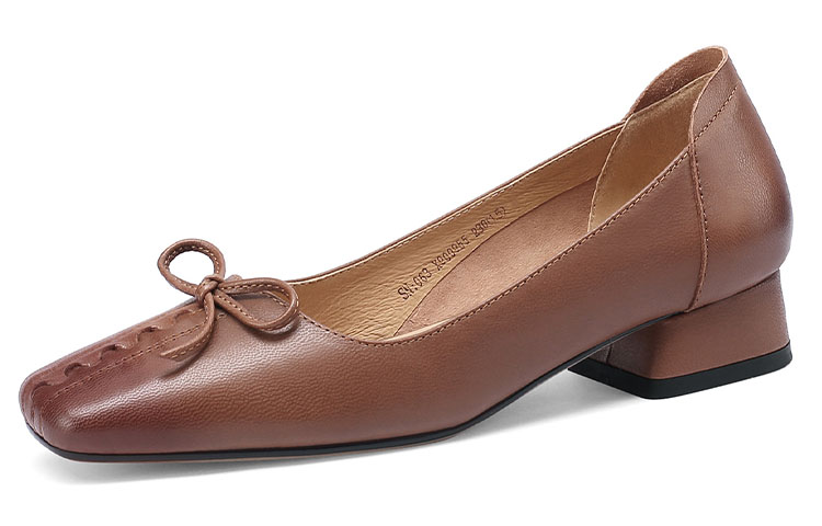 Lookbook (W) Luiza Barcelos Tacón Cuadrado con Lazo 'Marrón' X900955