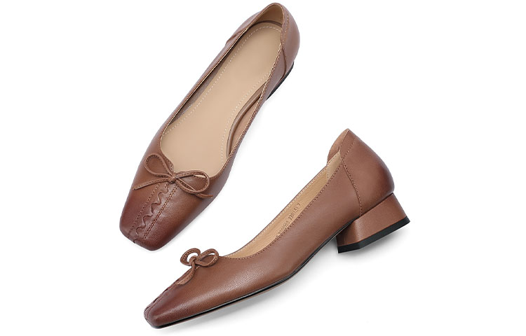 Purchase (W) Luiza Barcelos Tacón Cuadrado con Lazo 'Marrón' X900955