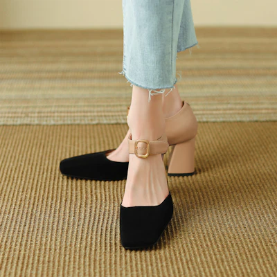 (W) Luiza Barcelos Sepatu Chunky Heel Ujung Kotak 'Apricot' X901326 Purchase (W) Luiza Barcelos Sepatu Chunky Heel Ujung Kotak 'Apricot' X901326