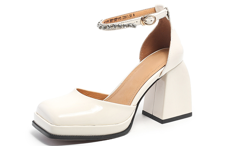 (Women) Luiza Barcelos Square Toe Chunky Heel 'Beige' XWP1SK0445