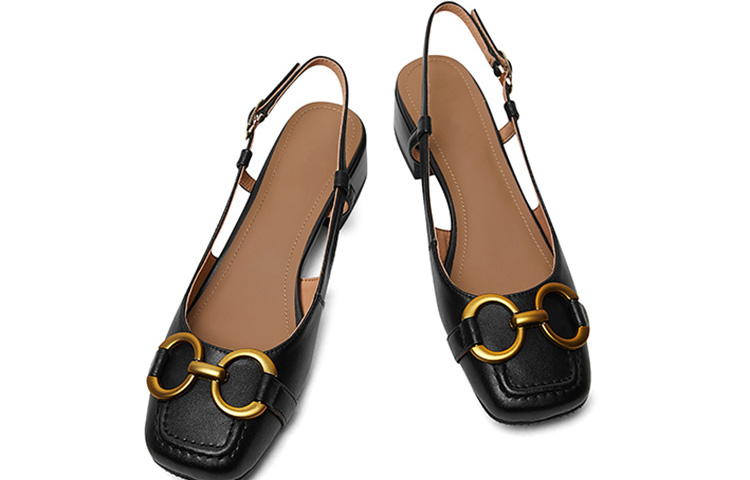 (W) Luiza Barcelos Square Toe Chunky Heel 'Black Sheepskin with Horsebit Buckle' 圖 5