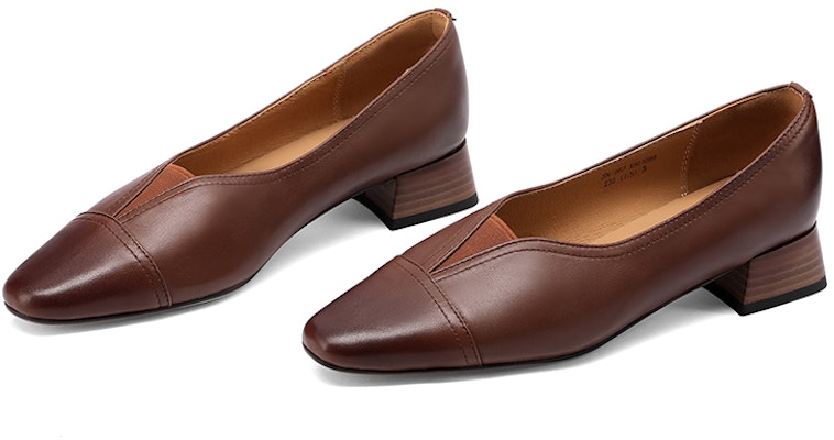 (Women) Luiza Barcelos Square Toe Chunky Heel 'Brown Elegance' X901089 Shop (Women) Luiza Barcelos Square Toe Chunky Heel 'Brown Elegance' X901089