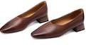Shop (W) Luiza Barcelos Tumit Tebal Hujung Petak 'Coklat Elegan' X901089