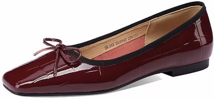 (Women) Luiza Barcelos Square Toe Chunky Heel 'Burgundy Patent Leather' X900953 (Women) Luiza Barcelos Square Toe Chunky Heel 'Burgundy Patent Leather' X900953