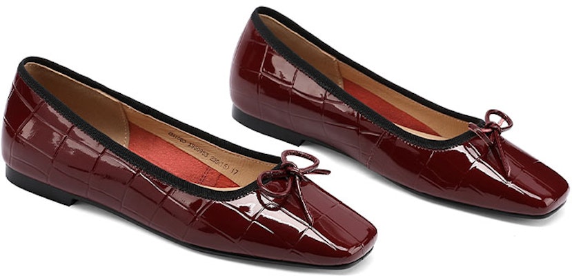 (W) Luiza Barcelos Hak Kotak Chunky 'Kulit Merah Anggur' X900953 Shop (W) Luiza Barcelos Hak Kotak Chunky 'Kulit Merah Anggur' X900953