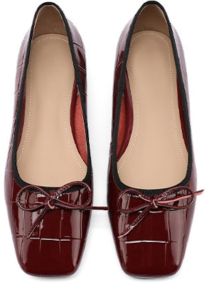 (W) Luiza Barcelos Hak Kotak Chunky 'Kulit Merah Anggur' X900953 Purchase (W) Luiza Barcelos Hak Kotak Chunky 'Kulit Merah Anggur' X900953