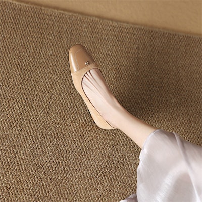 (Women) Luiza Barcelos Square Toe Patchwork 'Apricot' XWP1SK0167 Purchase (Women) Luiza Barcelos Square Toe Patchwork 'Apricot' XWP1SK0167