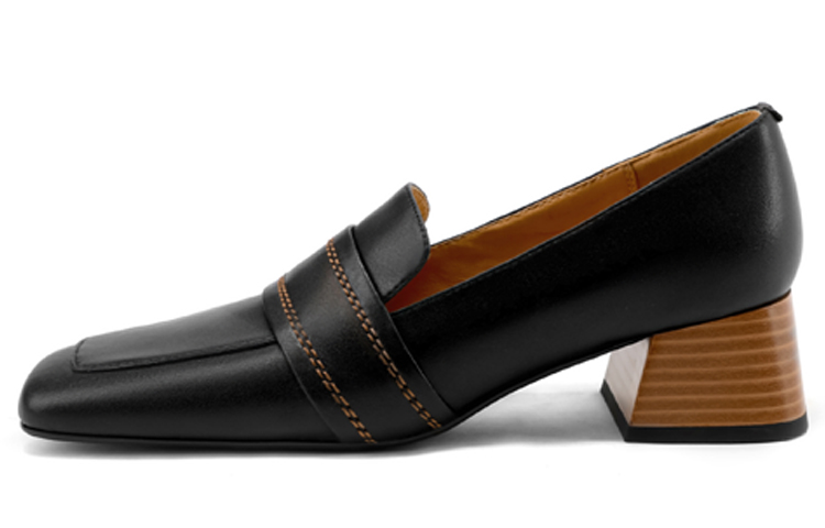 (Women) Luiza Barcelos Square Toe Retro Chunky Heel 'Black' X901897