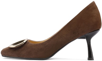 (Women) Luiza Barcelos Square Toe Slip-On High Heels 'Coffee' X900958 (Women) Luiza Barcelos Square Toe Slip-On High Heels 'Coffee' X900958