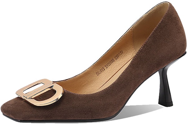 (Women) Luiza Barcelos Square Toe Slip-On High Heels 'Coffee' X900958 Lookbook (Women) Luiza Barcelos Square Toe Slip-On High Heels 'Coffee' X900958