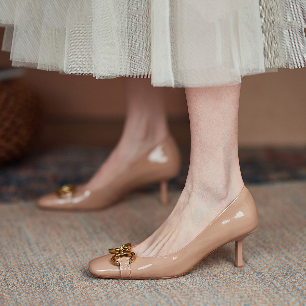 Shop (W) Luiza Barcelos 高跟鞋 '杏色优雅' X901386