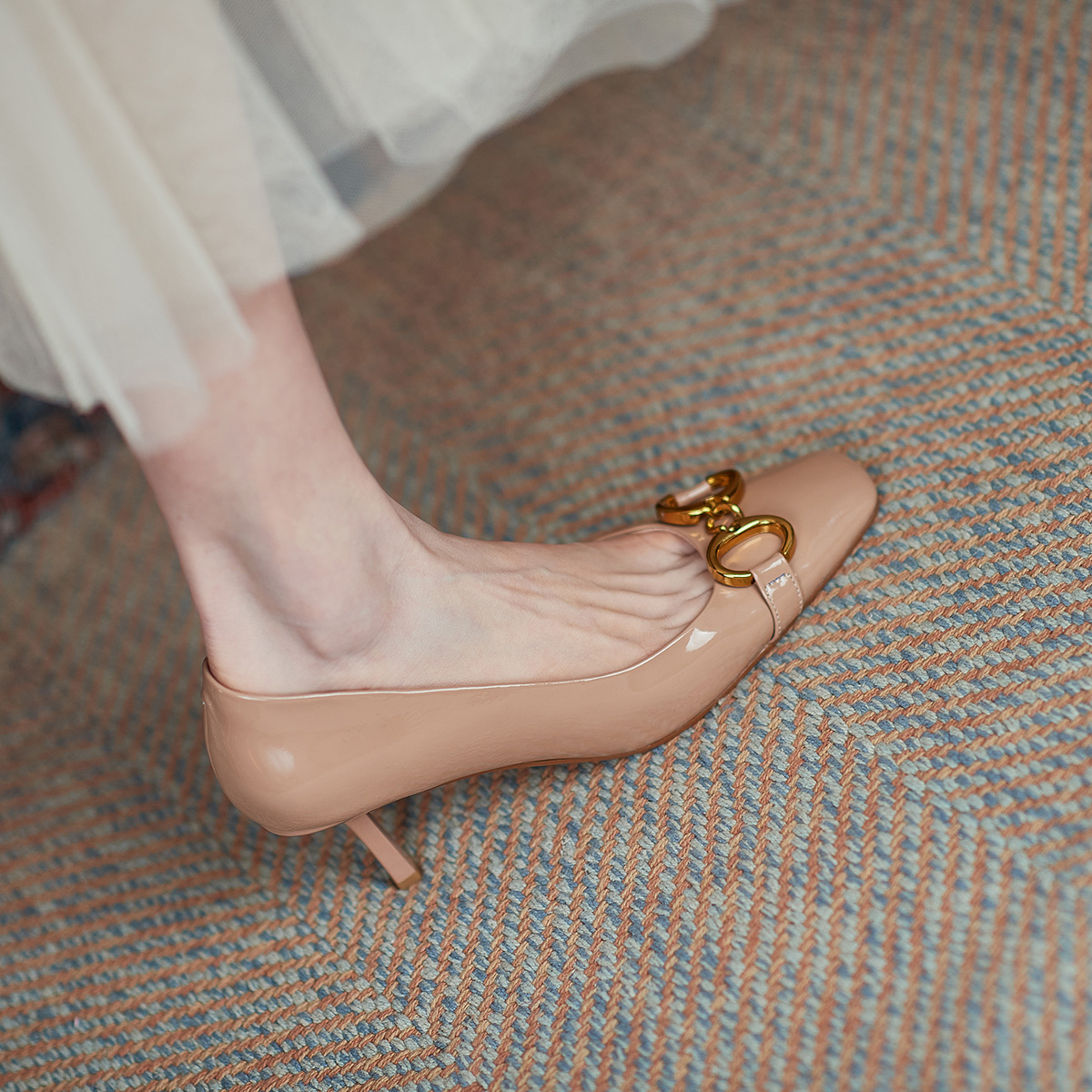 Details for (W) Luiza Barcelos 高跟鞋 '杏色优雅' X901386