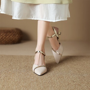 (W) Stiletto Luiza Barcelos 'Beige & Emas' XWP1SK0660 Shop (W) Stiletto Luiza Barcelos 'Beige & Emas' XWP1SK0660