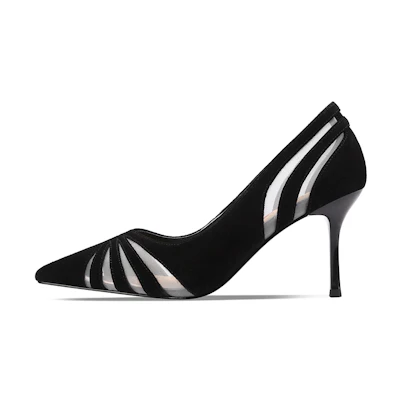 (W) Luiza Barcelos Stiletto 'Black Fashion Hollow Pointed Toe'