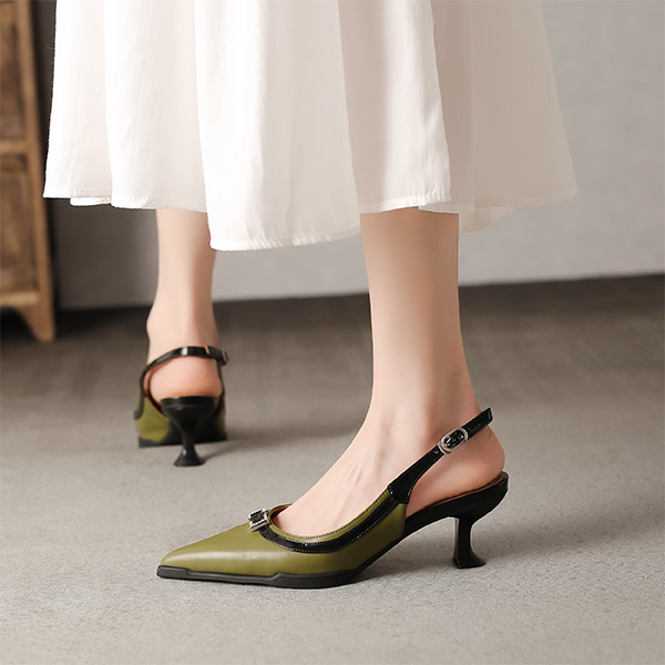 (W) Luiza Barcelos Stiletto 'Green & Black Metal Buckle' 圖 2