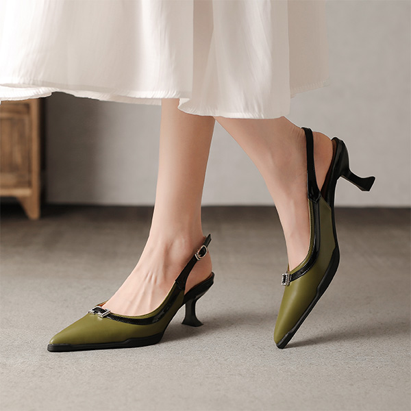 (W) Luiza Barcelos Stiletto 'Green & Black Metal Buckle' 圖 3