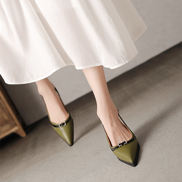 (W) Luiza Barcelos Stiletto 'Green & Black Metal Buckle' 圖 5