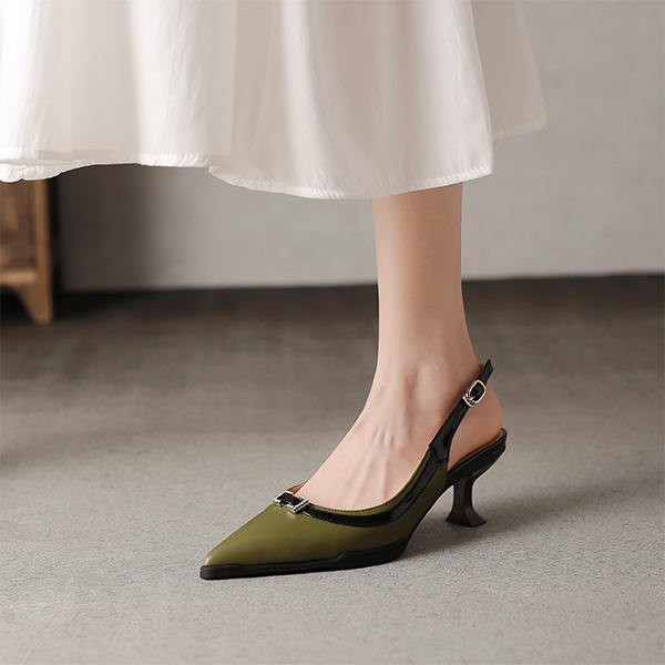 (W) Luiza Barcelos Stiletto 'Green & Black Metal Buckle' 圖 6