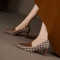 Lookbook (W) Luiza Barcelos Stiletto 'Retro Houndstooth Cokelat' X901945