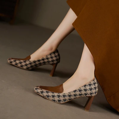 (W) Luiza Barcelos Stiletto 'Retro Pata de Gallo Marrón' X901945 Lookbook (W) Luiza Barcelos Stiletto 'Retro Pata de Gallo Marrón' X901945