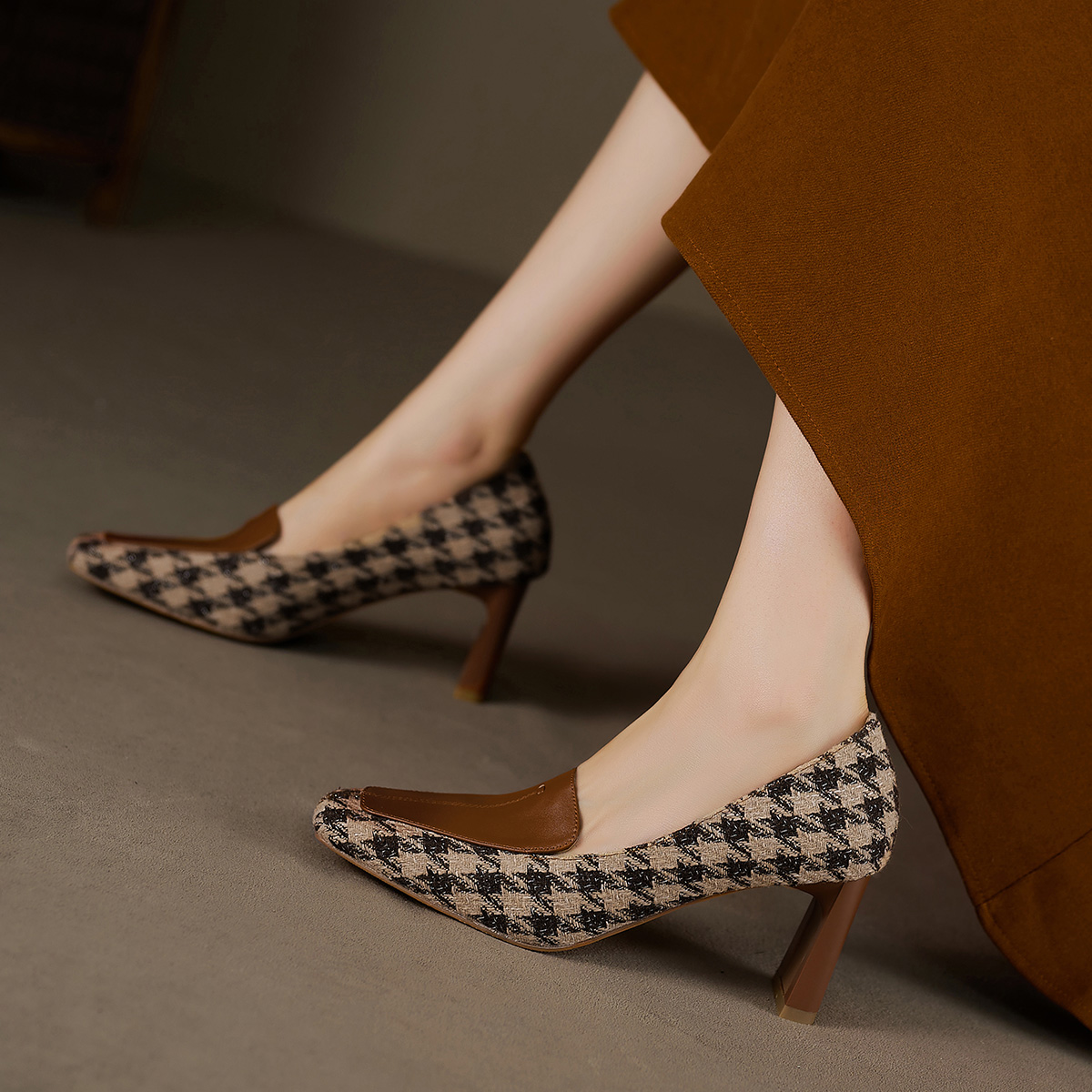 (W) Luiza Barcelos Stiletto 'Retro Houndstooth Brown' 圖 3