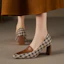 Details for (W) Luiza Barcelos Stiletto 'Retro Pata de Gallo Marrón' X901945