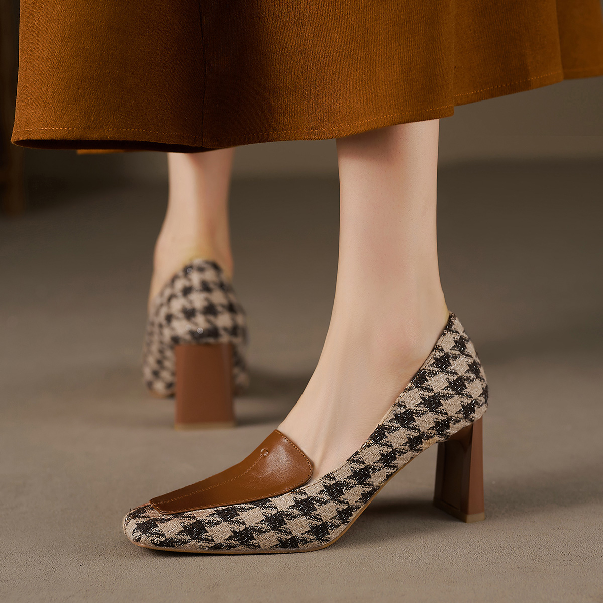 (W) Luiza Barcelos Stiletto 'Retro Houndstooth Brown' 圖 6