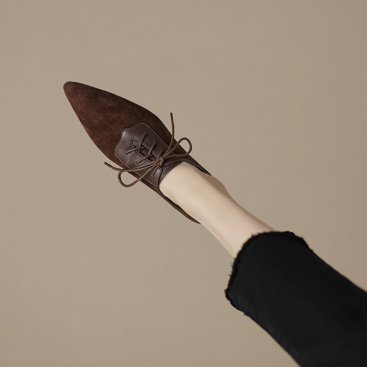 (W) Luiza Barcelos Stiletto 'Tan Velvet Lace-Up' 圖 3