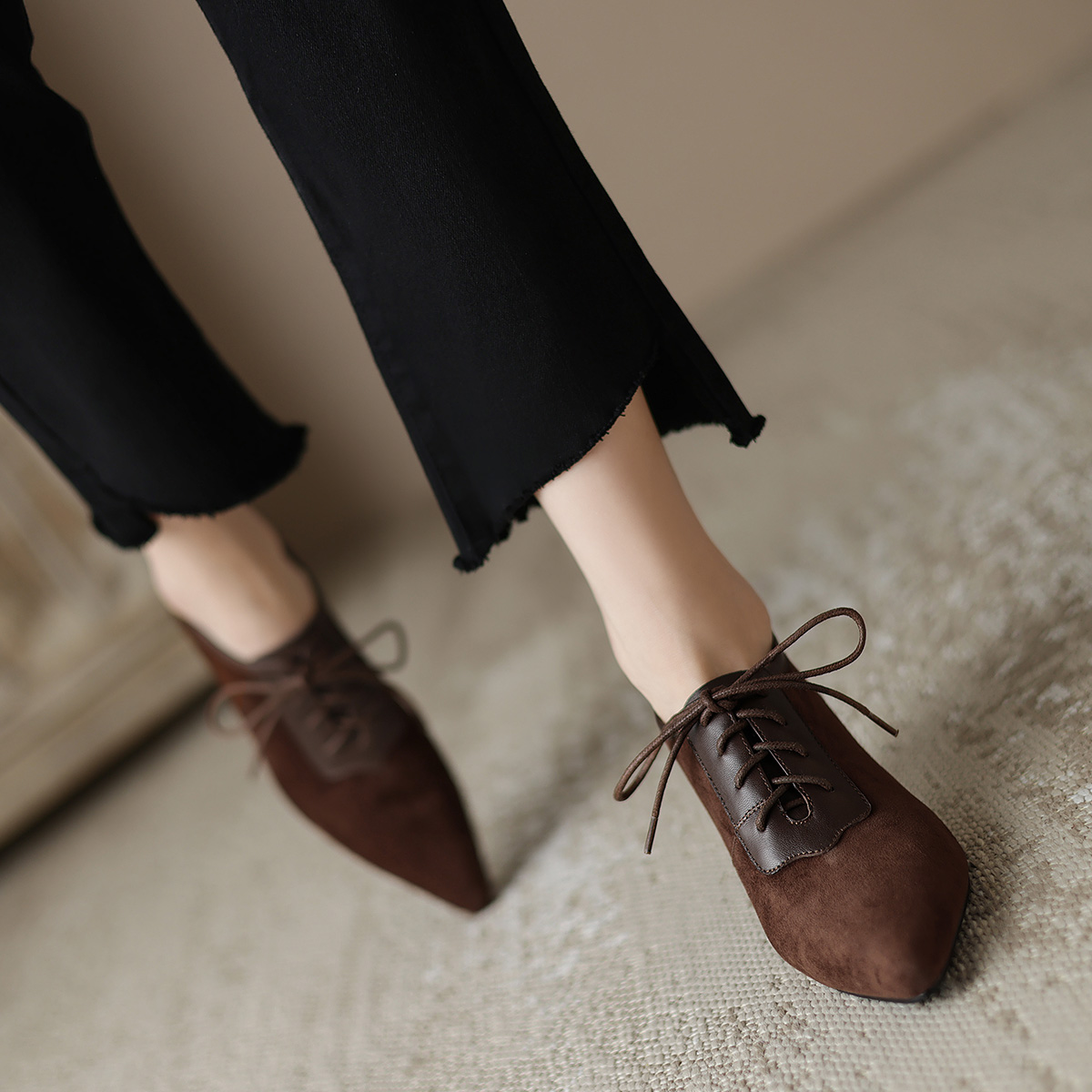 (W) Luiza Barcelos Stiletto 'Tan Velvet Lace-Up' 圖 5