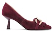 Order (W) Luiza Barcelos Hak Tinggi Suede Jumbai Gesper Metal 'Burgundy' X900908
