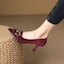 Details for (W) Luiza Barcelos Hak Tinggi Suede Jumbai Gesper Metal 'Burgundy' X900908