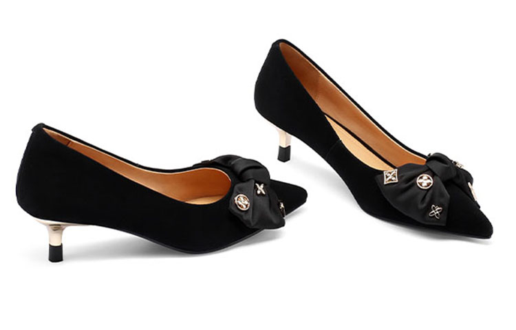 (W) Luiza Barcelos Suede Pointed Toe High Heels with Bow 'Suede Butterfly Knot' 圖 11