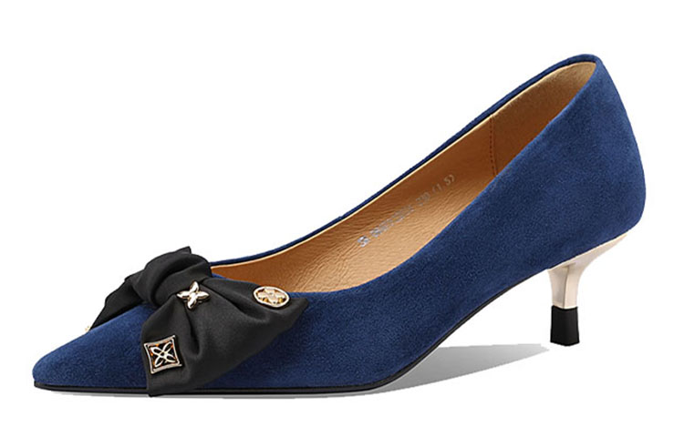 (W) Luiza Barcelos Suede Pointed Toe High Heels with Bow 'Suede Butterfly Knot' 圖 3