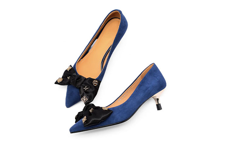 (W) Luiza Barcelos Suede Pointed Toe High Heels with Bow 'Suede Butterfly Knot' 圖 4