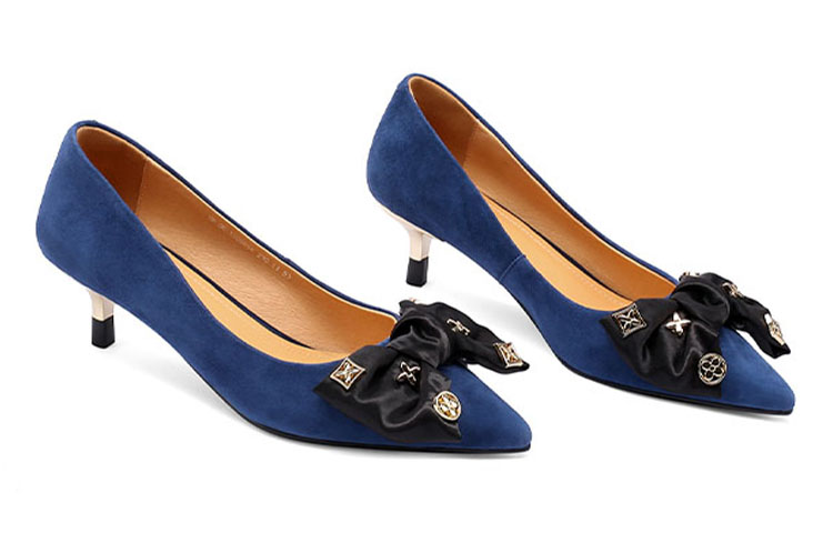 (W) Luiza Barcelos Suede Pointed Toe High Heels with Bow 'Suede Butterfly Knot' 圖 5