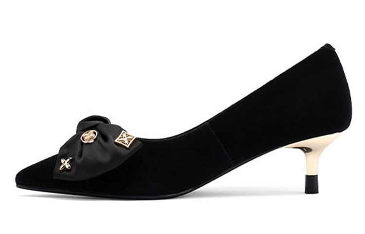 (W) Luiza Barcelos Suede Pointed Toe High Heels with Bow 'Suede Butterfly Knot' 圖 7